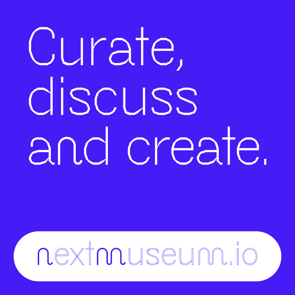 info graphic with the text: curate, discuss and create